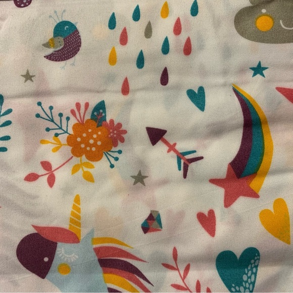 Fabric Shower Curtain Unicorns Rainbow Hearts from pb & j Crowns 72”x72” - Picture 5 of 7